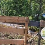 Upright wooden skids on an off grid homestead