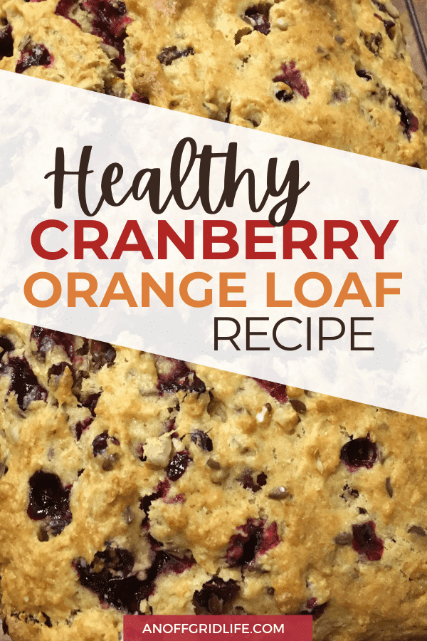 a pinterest image of a cranberry orange loaf