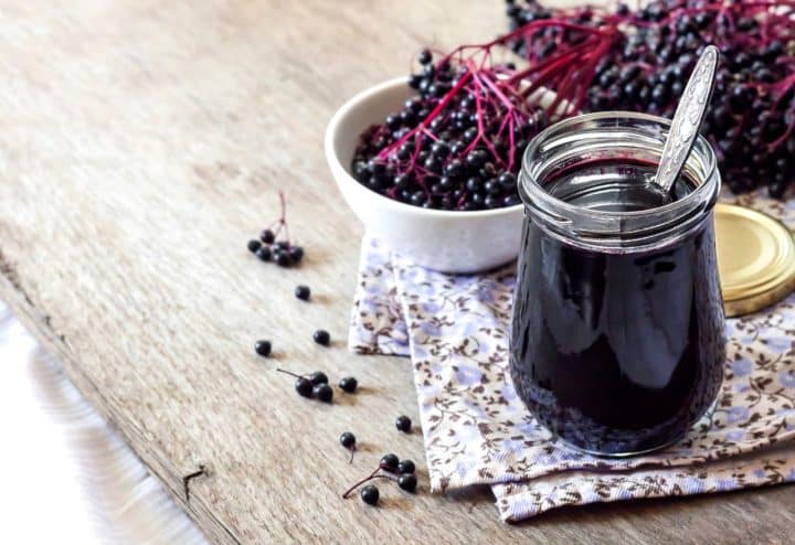 Blueberry syrup.