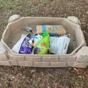 Chicken dust bath materials.