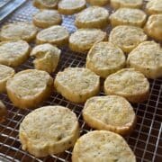Dandelion cookies on rack