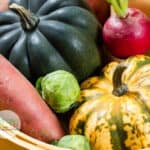 Acorn Squash, brussels sprouts and fall vegetables