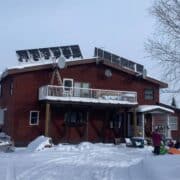 A house with solar panels on the roof.