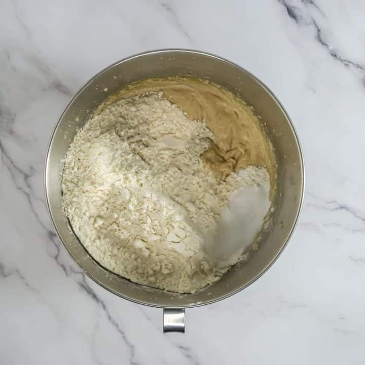 A bowl of flour and some flour.