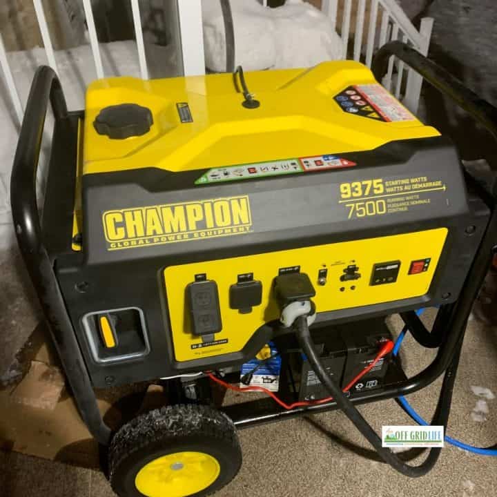 Generator for home use sitting outdoors