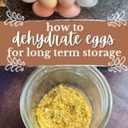 How to dehydrate eggs for long term storage.