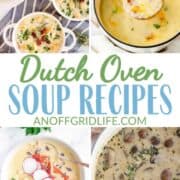 pinterest collage of dutch oven soup recipes