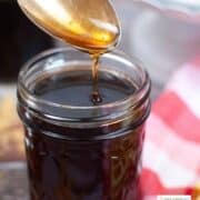 pancake syrup in glass jar