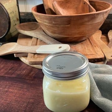 Homemade wood butter made from a recipe.